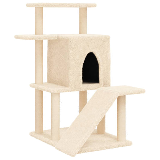 Cat Tree with Sisal Scratching Posts Cream 97 cm
