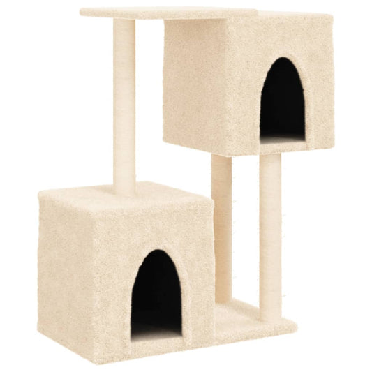 Cat Tree with Sisal Scratching Posts Cream 86 cm