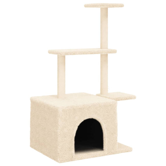 Cat Tree with Sisal Scratching Posts Cream 110 cm