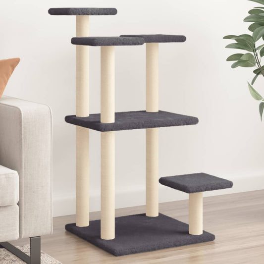 Cat Scratching Posts with Platforms Dark Grey 98.5 cm