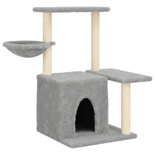 Cat Tree with Sisal Scratching Posts Light Grey 83 cm