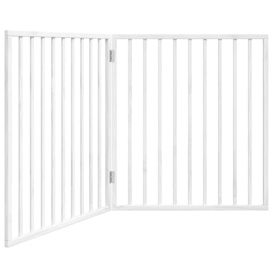 Dog Gate Foldable 2 Panels White 160 cm Poplar Wood