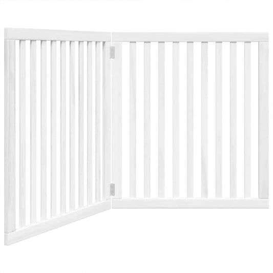 Dog Gate Foldable 2 Panels White 160 cm Poplar Wood