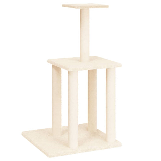 Cat Tree with Sisal Scratching Posts Cream 85.5 cm