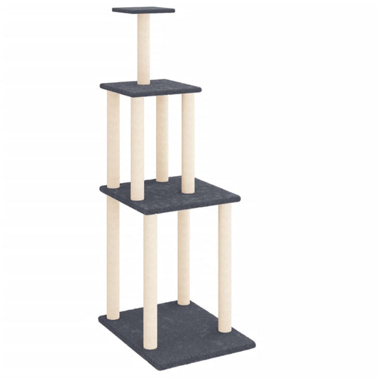 Cat Tree with Sisal Scratching Posts Dark Grey 149 cm