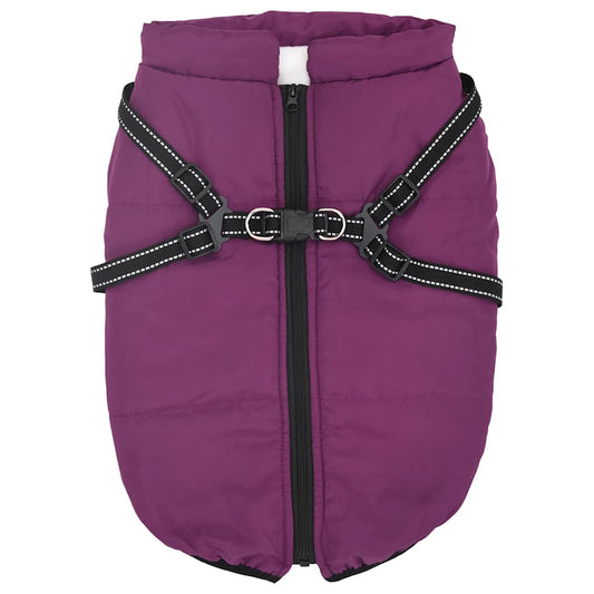 Dog Coat with Harness Waterproof Reflective Purple 6XL