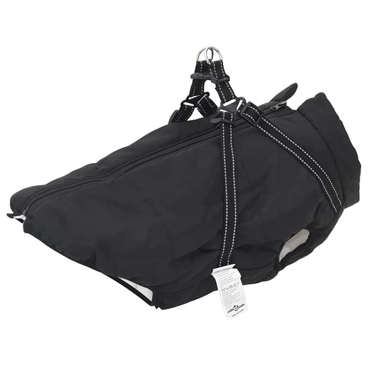 Dog Coat with Harness Waterproof Reflective Black 5XL