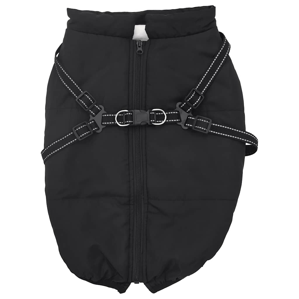 Dog Coat with Harness Waterproof Reflective Black 5XL