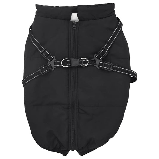 Dog Coat with Harness Waterproof Reflective Black 5XL