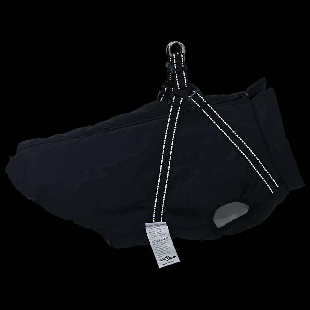 Dog Coat with Harness Waterproof Reflective Black 5XL
