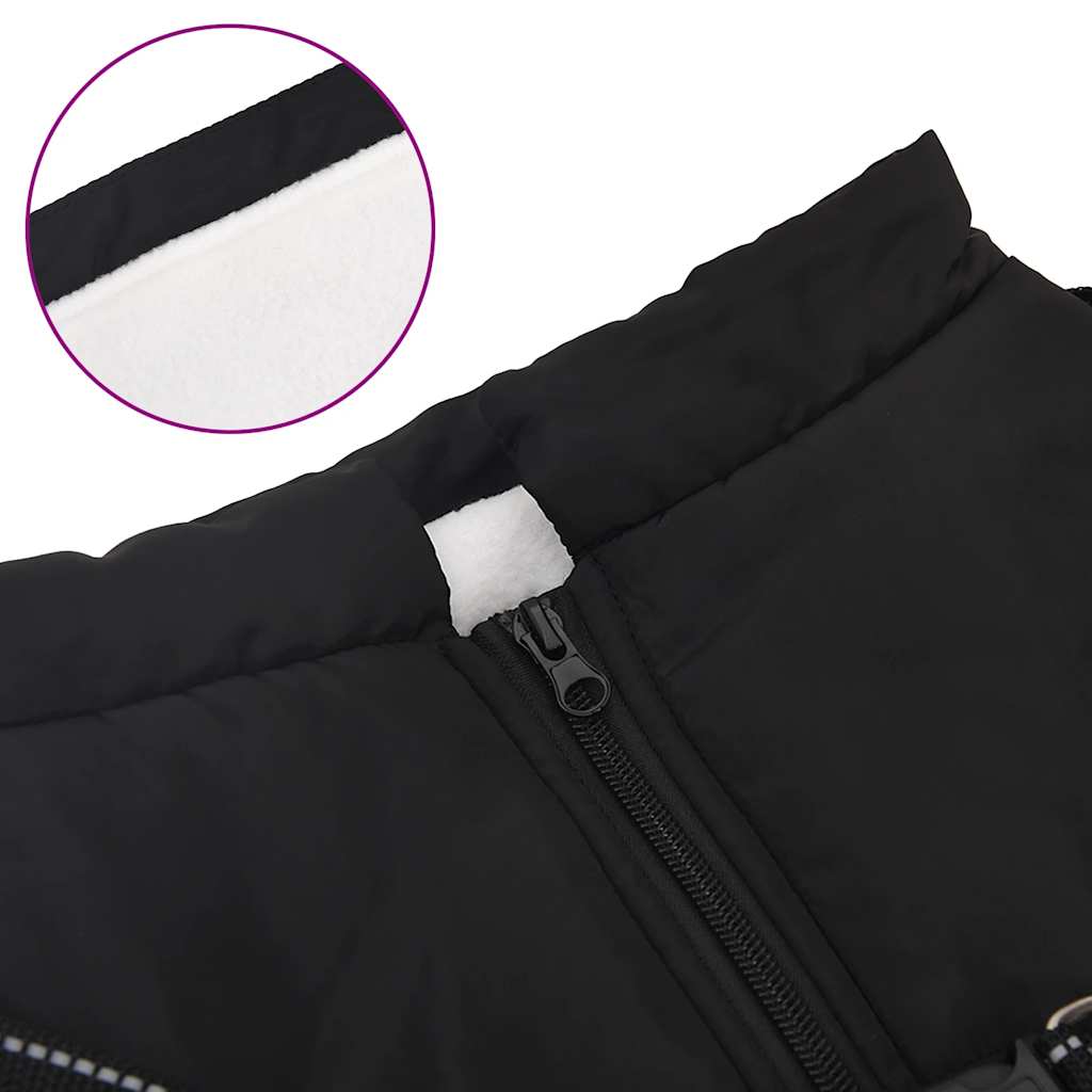 Dog Coat with Harness Waterproof Reflective Black 5XL