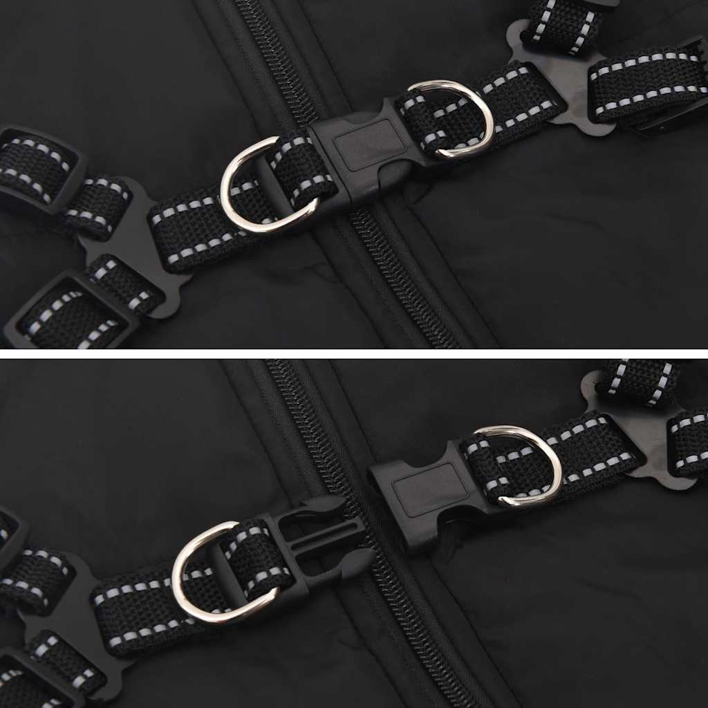 Dog Coat with Harness Waterproof Reflective Black 5XL