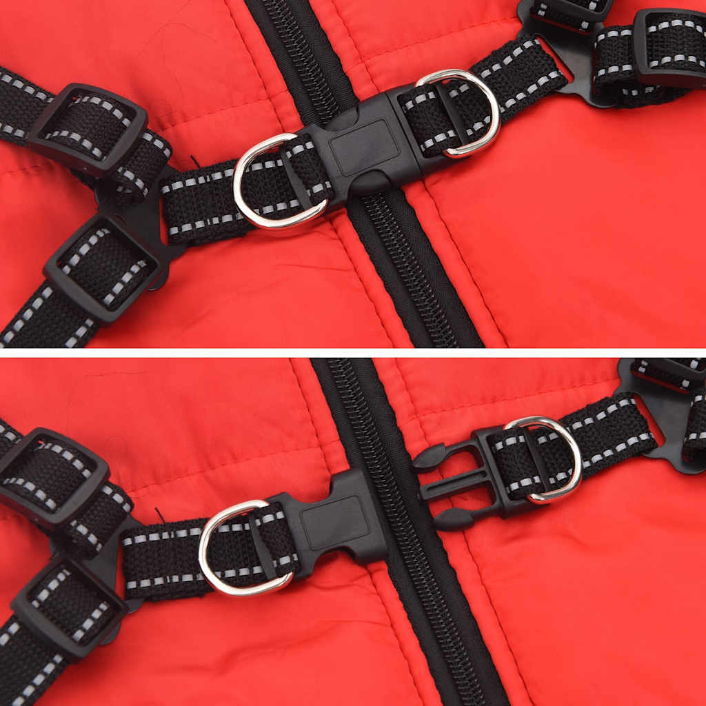 Dog Coat with Harness Waterproof Reflective Red 4XL