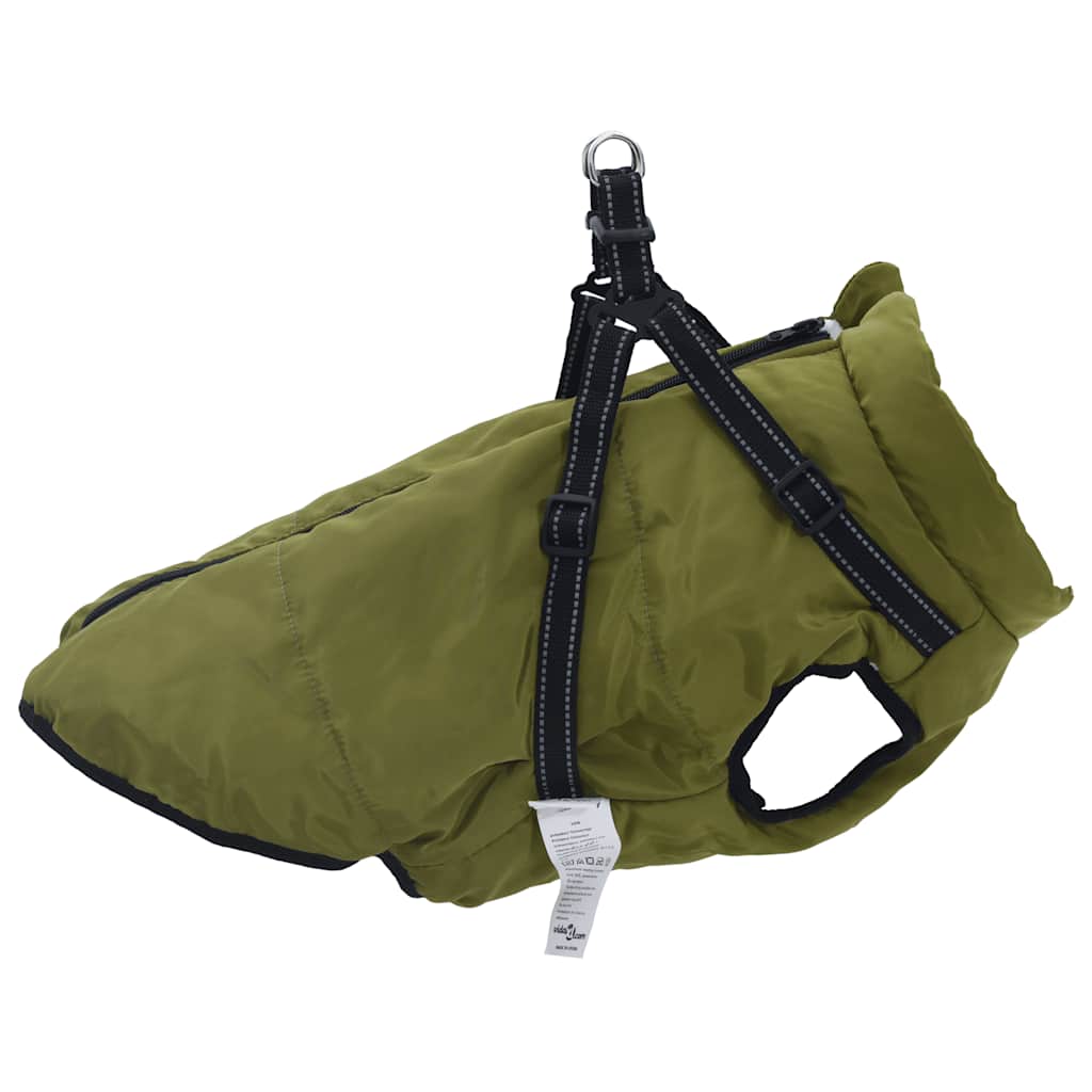 Dog Coat with Harness Waterproof Reflective Army Green 4XL
