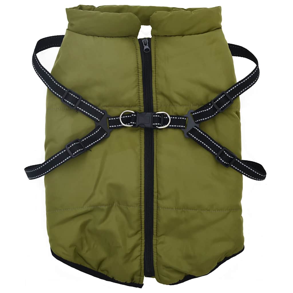 Dog Coat with Harness Waterproof Reflective Army Green 5XL
