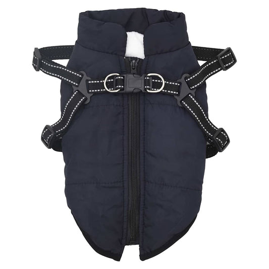 Dog Coat with Harness Waterproof Reflective Navy Blue XL