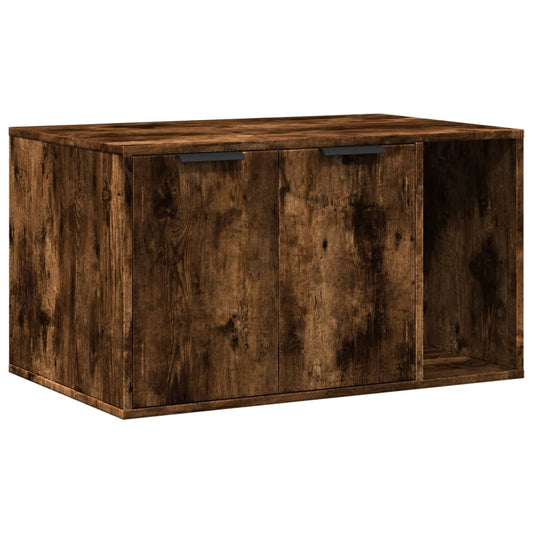 Cat Litter Box Enclosure Smoked Oak 80x50x45 cm Engineered Wood