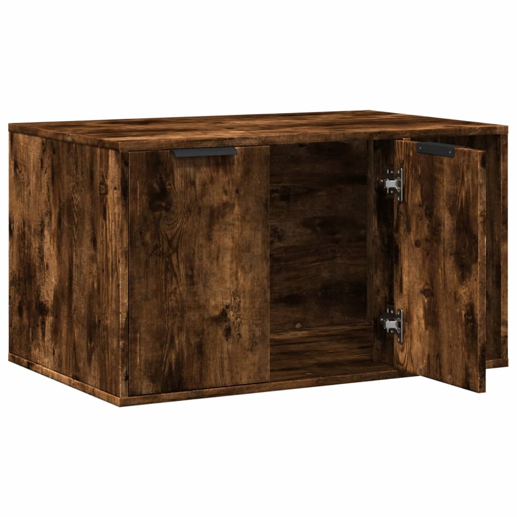 Cat Litter Box Enclosure Smoked Oak 80x50x45 cm Engineered Wood