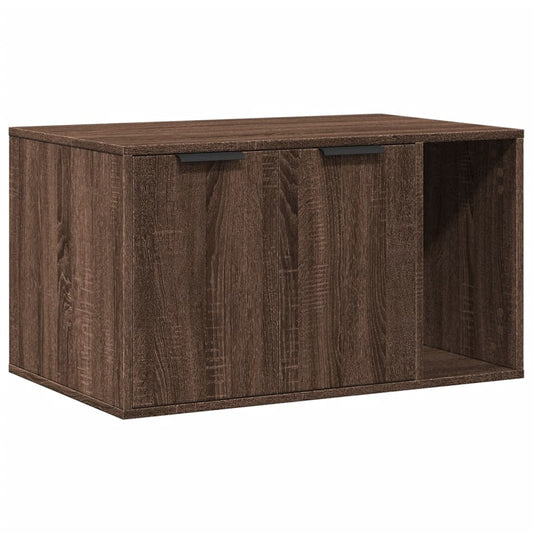Cat Litter Box Enclosure Brown Oak 80x50x45 cm Engineered Wood