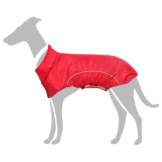 Dog Raincoat with Reflective Strips Polyester Red M
